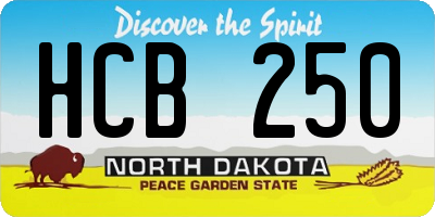 ND license plate HCB250