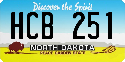 ND license plate HCB251