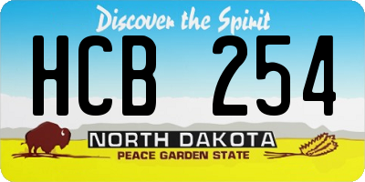 ND license plate HCB254