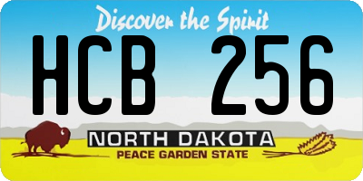 ND license plate HCB256