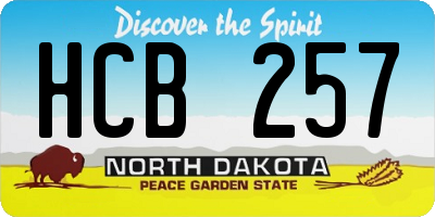 ND license plate HCB257