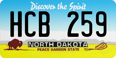 ND license plate HCB259