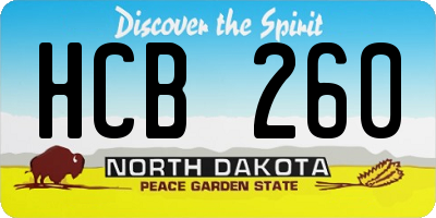 ND license plate HCB260