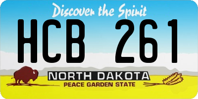 ND license plate HCB261