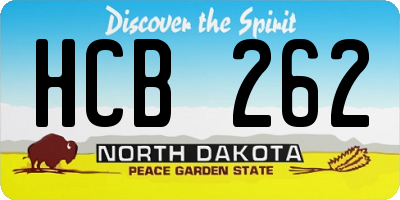 ND license plate HCB262