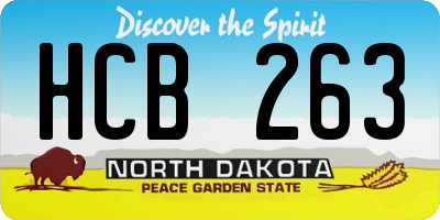 ND license plate HCB263