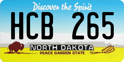 ND license plate HCB265