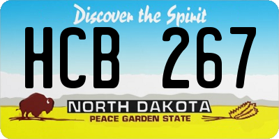 ND license plate HCB267