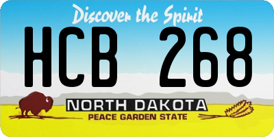 ND license plate HCB268