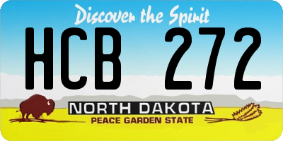 ND license plate HCB272