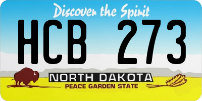 ND license plate HCB273