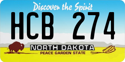 ND license plate HCB274