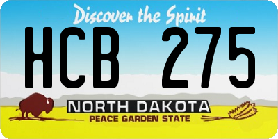 ND license plate HCB275