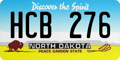 ND license plate HCB276