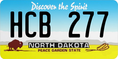 ND license plate HCB277