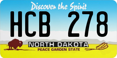 ND license plate HCB278