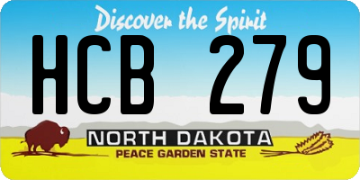 ND license plate HCB279