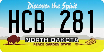 ND license plate HCB281