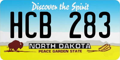 ND license plate HCB283