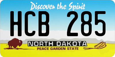 ND license plate HCB285