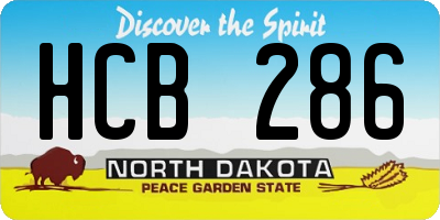 ND license plate HCB286