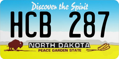 ND license plate HCB287