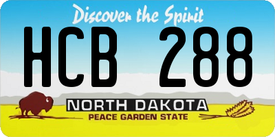 ND license plate HCB288