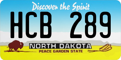 ND license plate HCB289