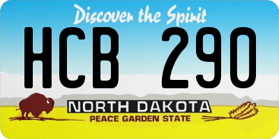 ND license plate HCB290