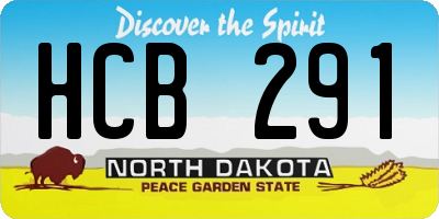 ND license plate HCB291