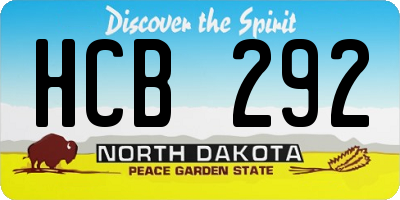 ND license plate HCB292