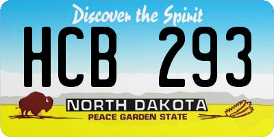 ND license plate HCB293