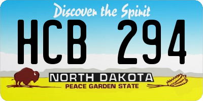 ND license plate HCB294