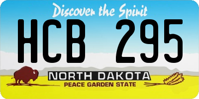 ND license plate HCB295