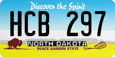 ND license plate HCB297