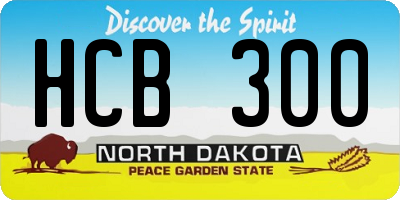 ND license plate HCB300