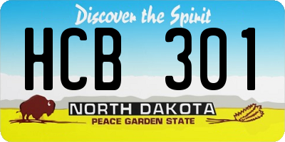 ND license plate HCB301