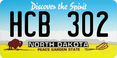 ND license plate HCB302