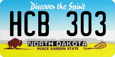 ND license plate HCB303