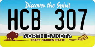 ND license plate HCB307