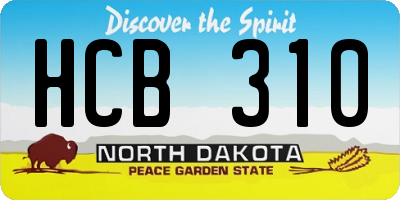ND license plate HCB310