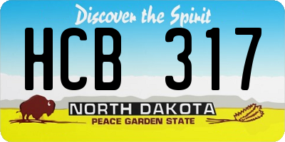 ND license plate HCB317