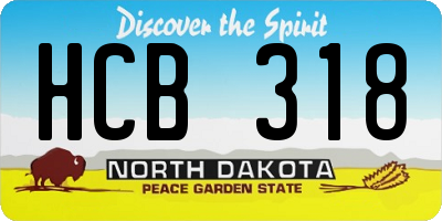 ND license plate HCB318