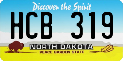 ND license plate HCB319