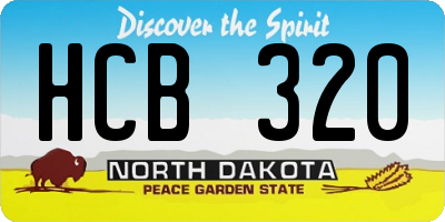 ND license plate HCB320