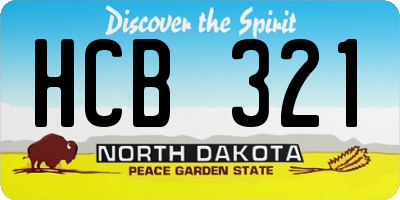 ND license plate HCB321