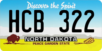 ND license plate HCB322