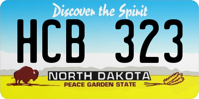 ND license plate HCB323