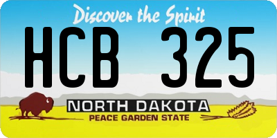 ND license plate HCB325