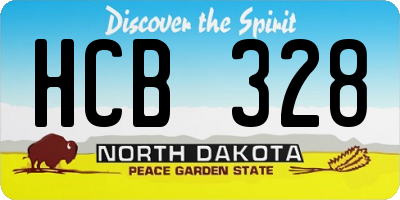 ND license plate HCB328